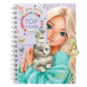 TOPModel Dagbog m/lås og armbånd