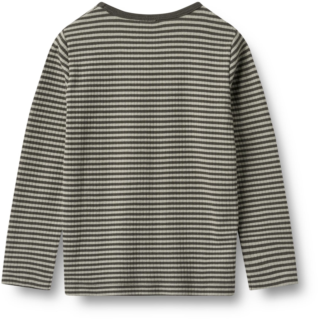 Wheat t-shirt LS Rib Stig Winter Forest Stripe - Billede 2