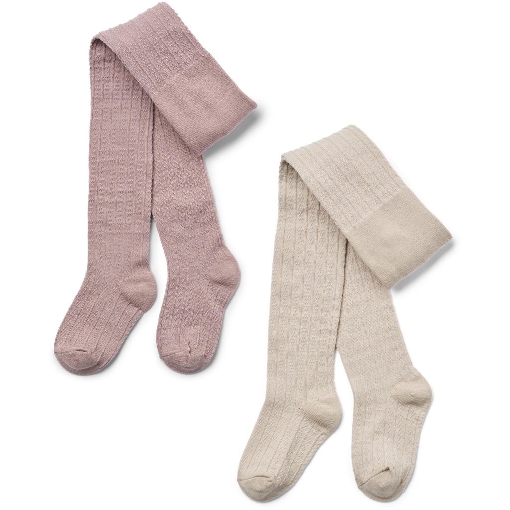 Wheat Strømpebukser Uld 2-pak Lace Karla Dry Rose