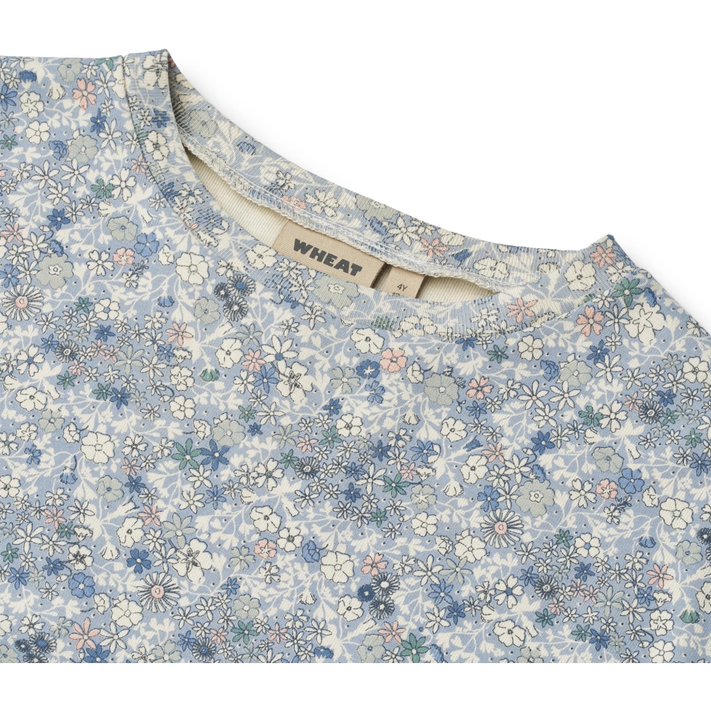 Wheat Kjole SS Jersey Emilie Blue Summer Flowers - Billede 3