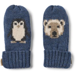 Wheat Strik Luffer Junior Jaquard Mittes Towsi Blue