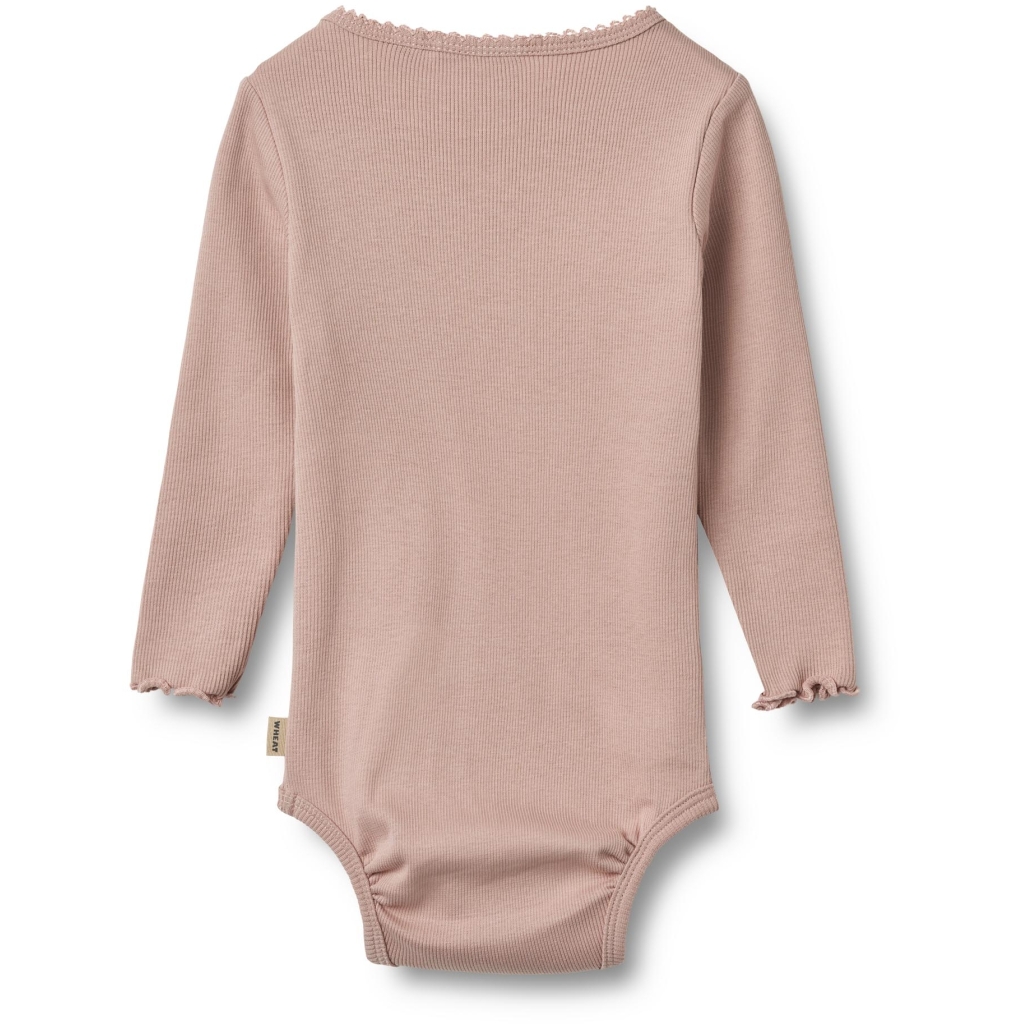 Wheat Body LS Rib Regitze Rose Powder - Billede 2