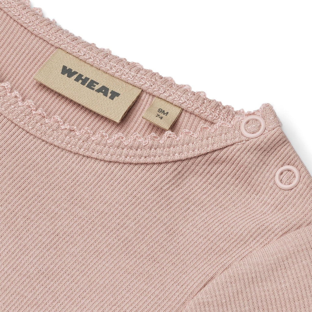 Wheat Body LS Rib Regitze Rose Powder - Billede 3
