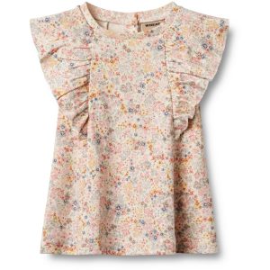 Wheat Kjole SS Baby Ruffle Bright Flowers