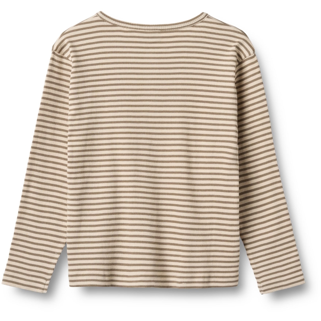 Wheat t-shirt LS Rib Moris Stone Stripe - Billede 2