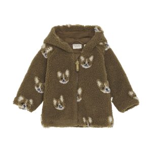 Minymo Jakke Fleece Teddy Sepia