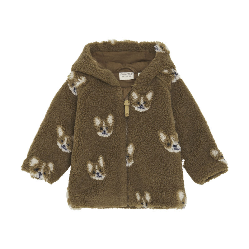 Minymo Jakke Fleece Teddy Sepia