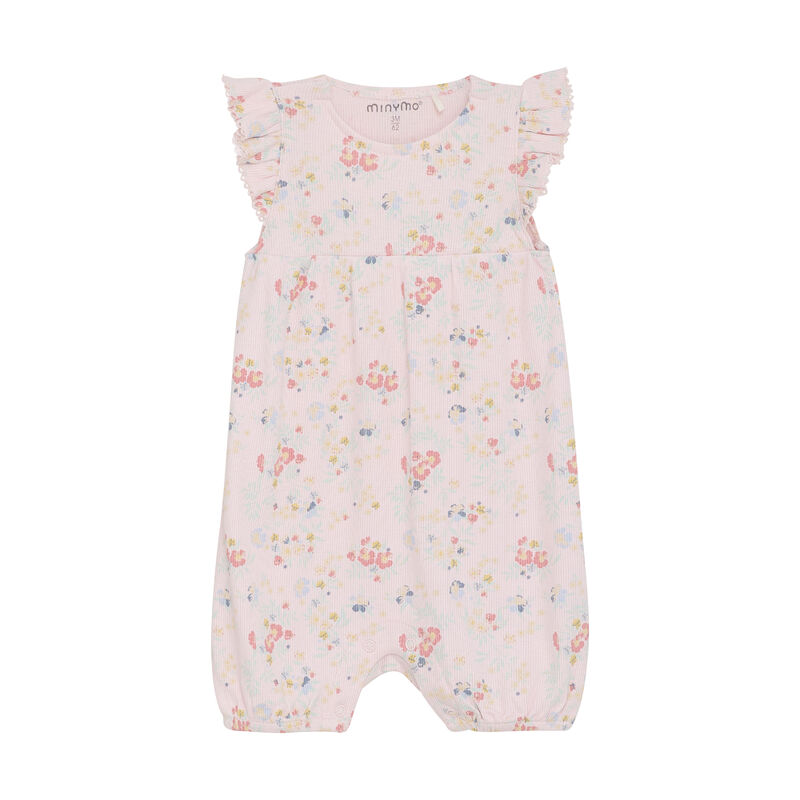 Minymo Sommerdragt SS Suit Rib AOP Rosen Quartz