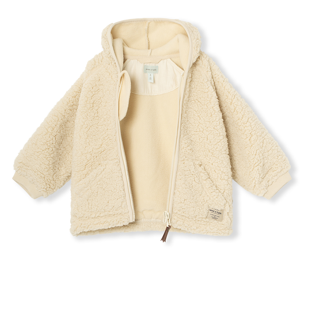 Mini A Ture Fleecejakke Liff Teddyfleece Angora Creme - Billede 2