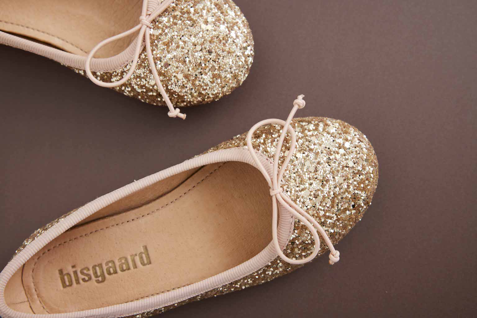 Bisgaard Ballerina Sko Lucy Gold Glitter - Billede 3