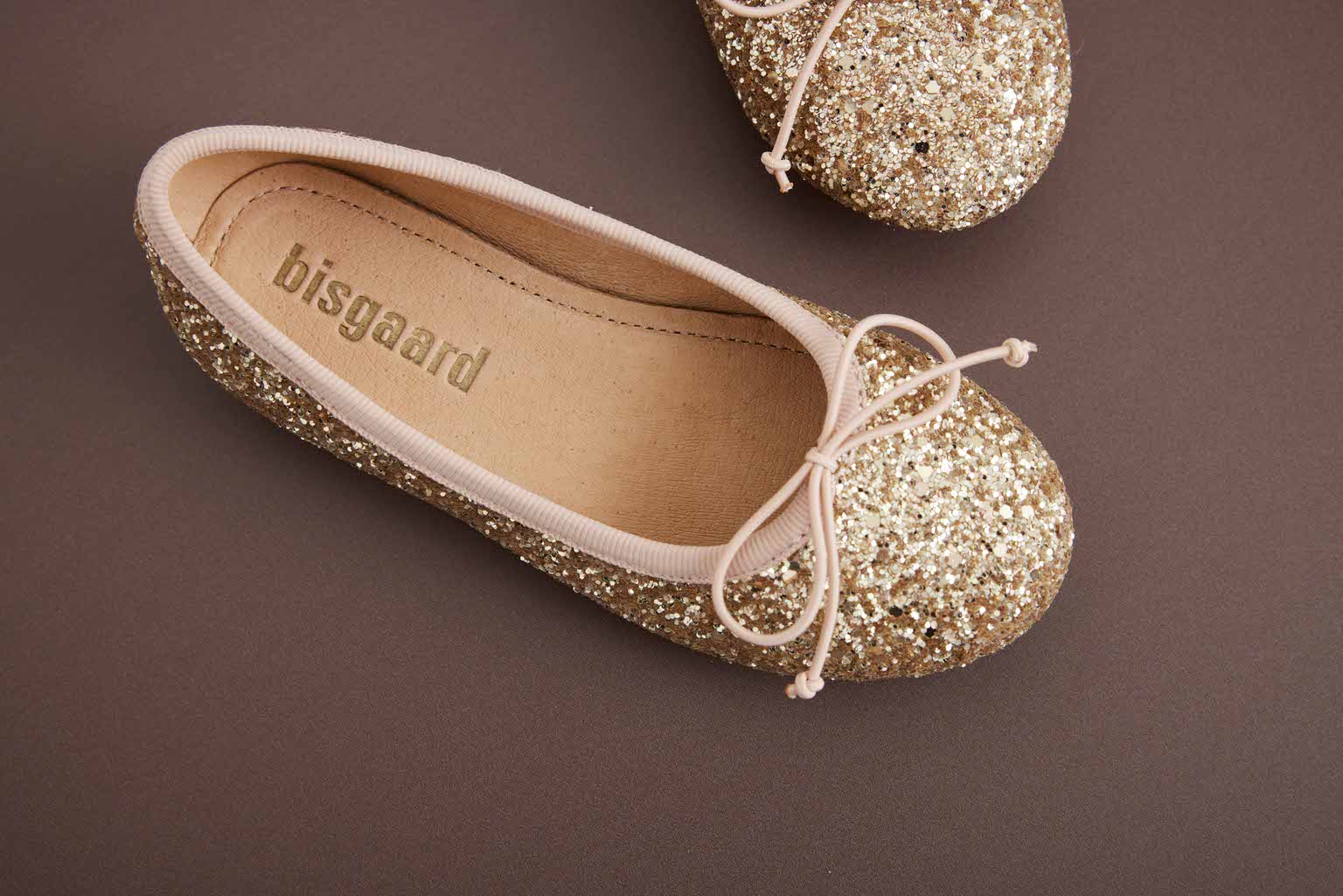 Bisgaard Ballerina Sko Lucy Gold Glitter - Billede 6