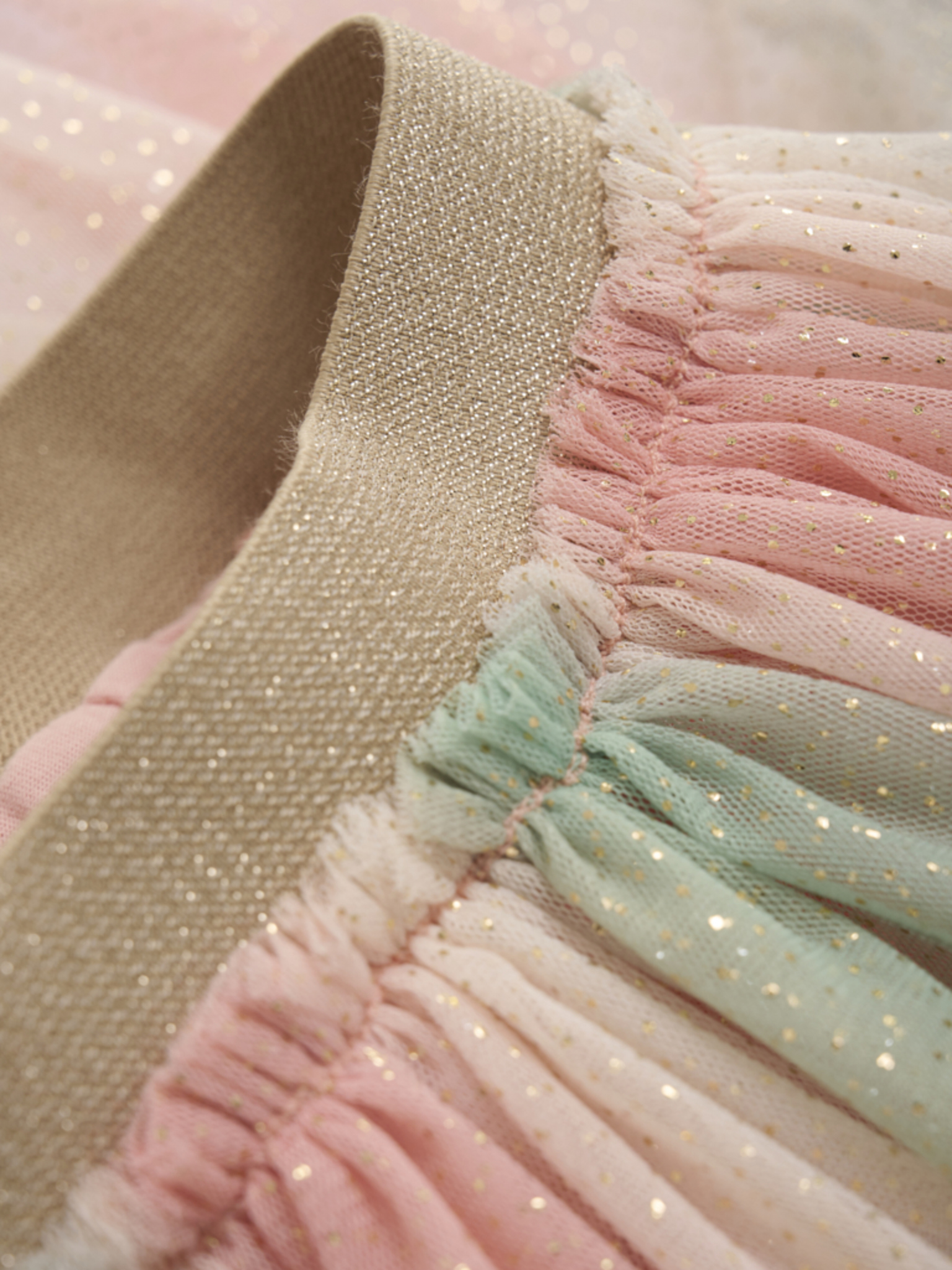 Minymo Nederdel Skirt Glitter Peach Beige - Billede 3