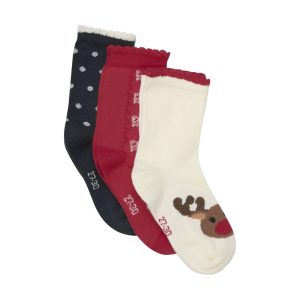Minymo Strømper 3-pak Christmas Rio Red