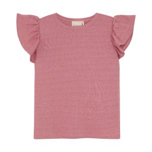 Minymo T-shirt SS Glitter Rib Azalea Pink