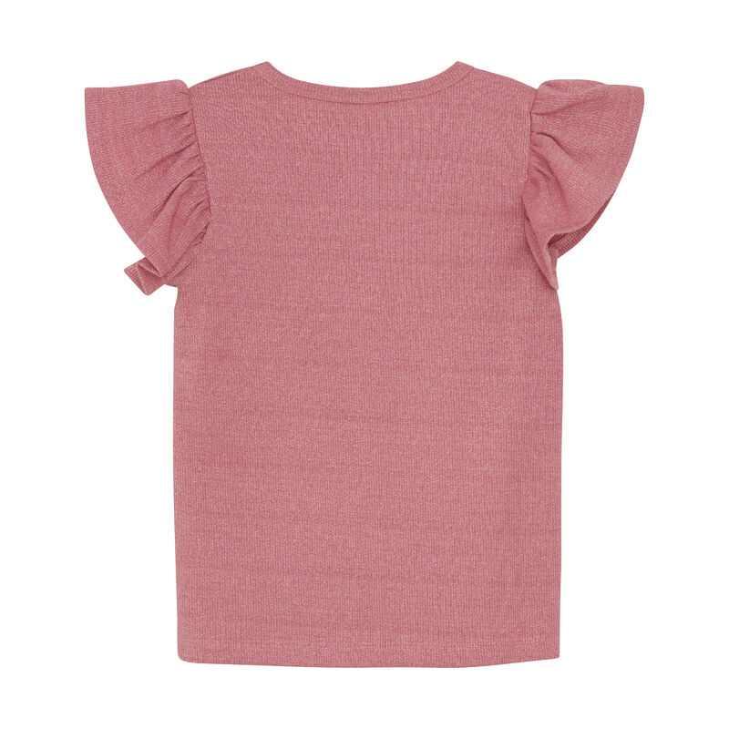 Minymo T-shirt SS Glitter Rib Azalea Pink - Billede 2