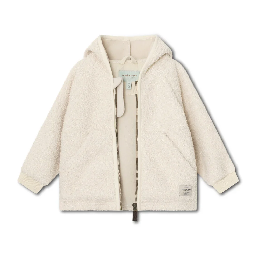 Mini A Ture Fleecejakke MatLiff Teddyfleece Angora Cream - Billede 3