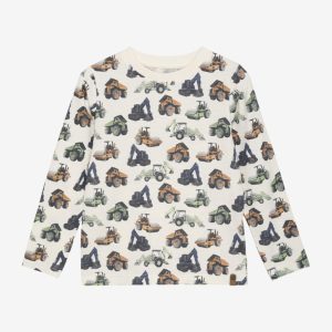 Minymo T-shirt LS AOP Eggnog