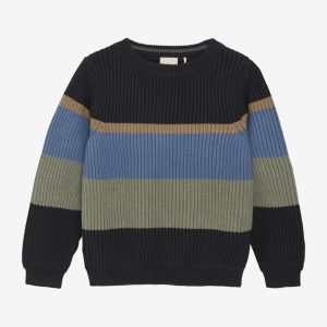 Minymo Bluse LS Strik Pullover Dark Navy