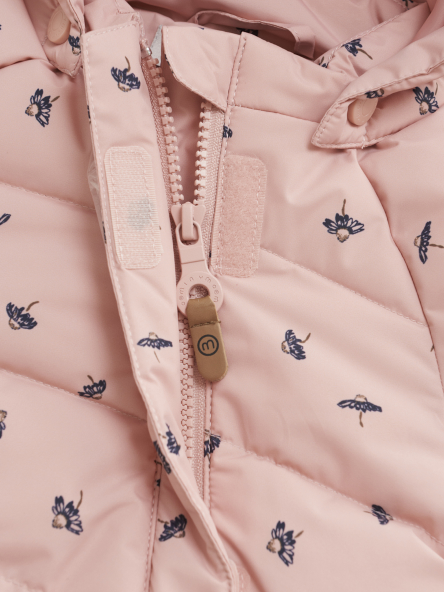 Minymo Vinterjakke Quilted AOP Mellow Rose - Billede 4