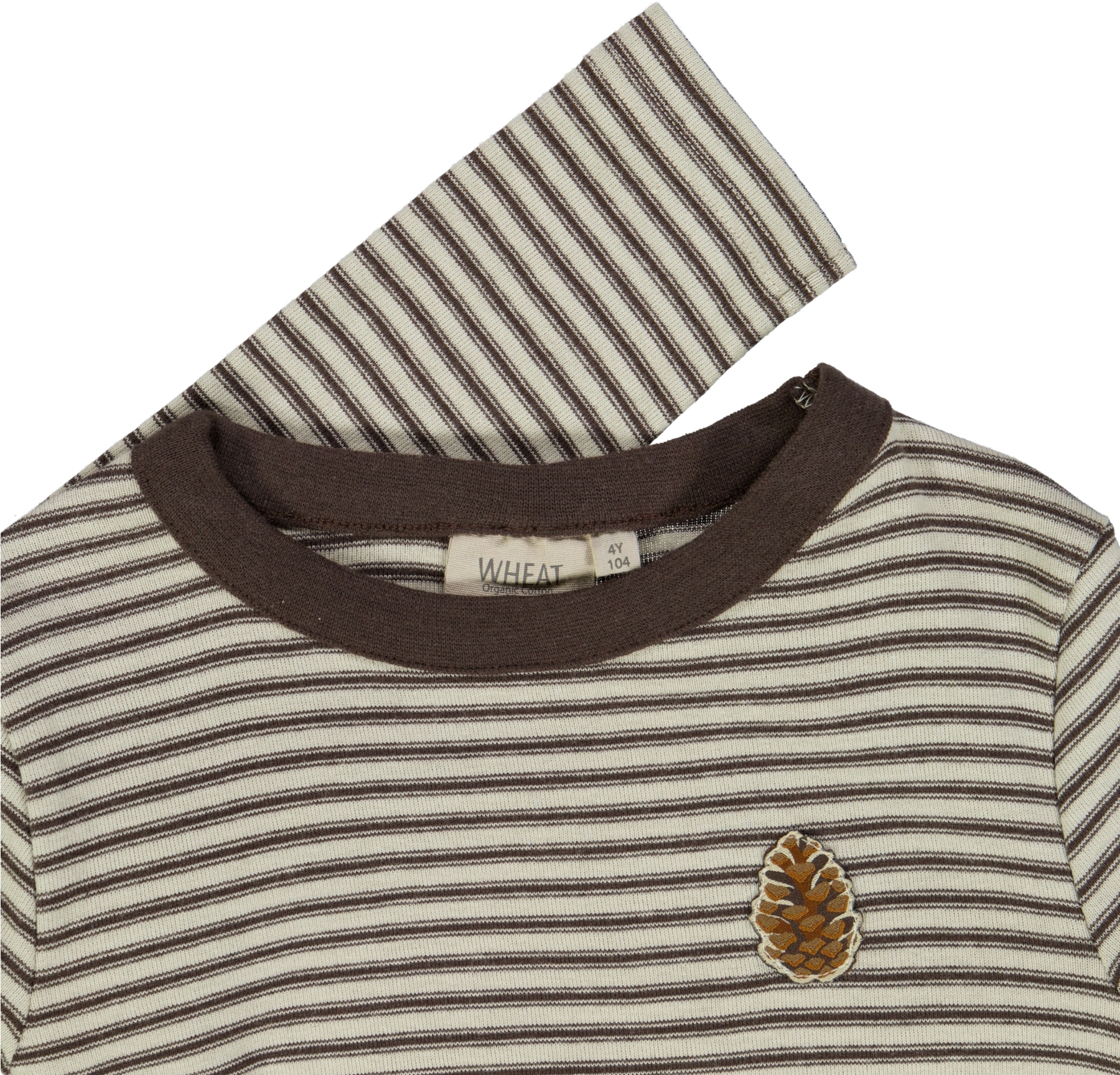 Wheat Bluse LS Spruce Cone Badge Mulch Stripe - Billede 2