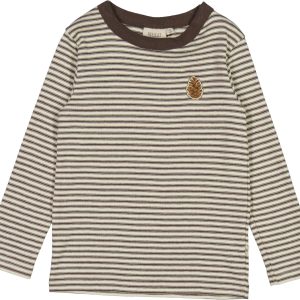 Wheat Bluse LS Spruce Cone Badge Mulch Stripe
