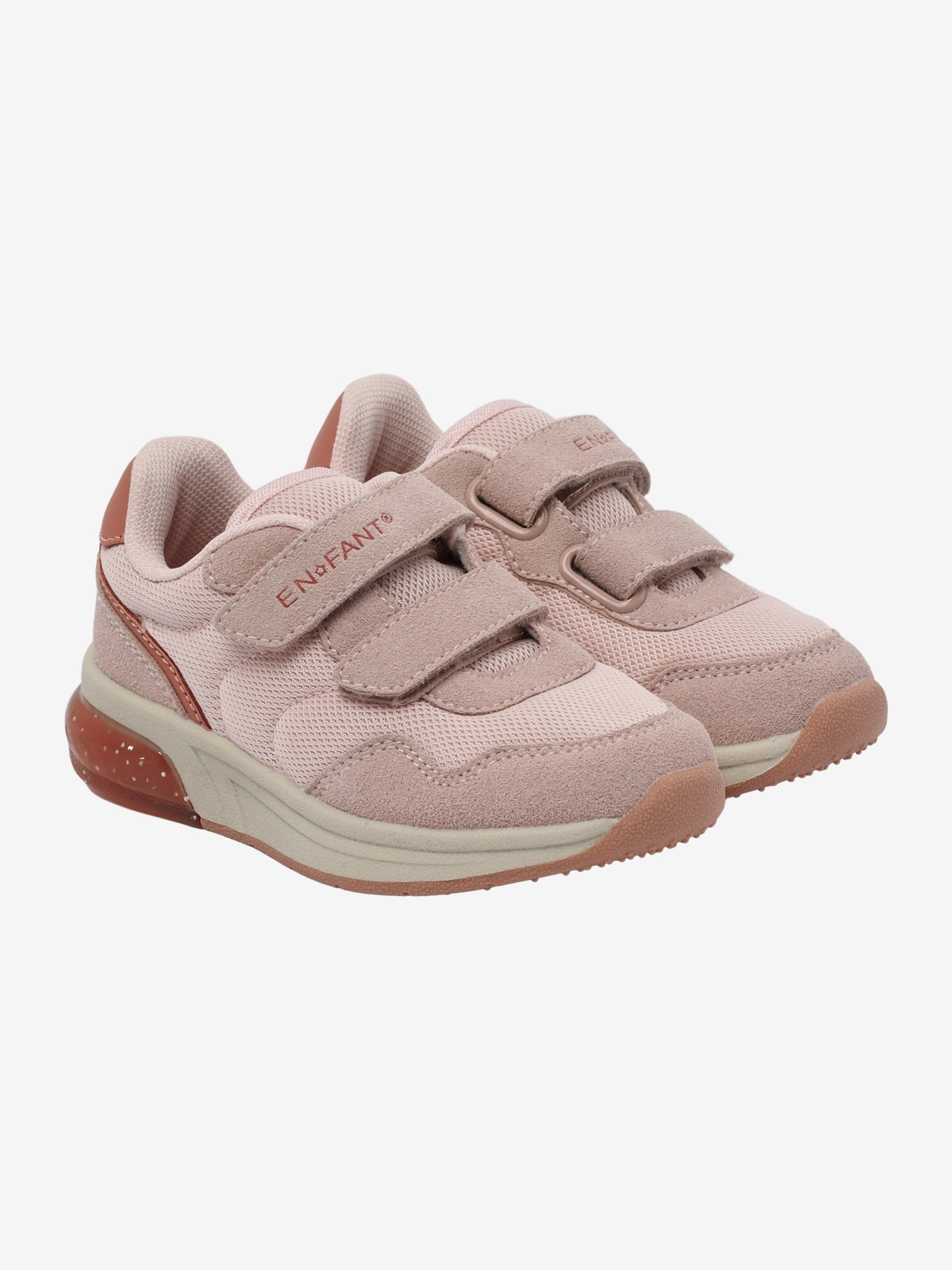 En Fant Sneakers Velcro m. LED lys Sepia Rose