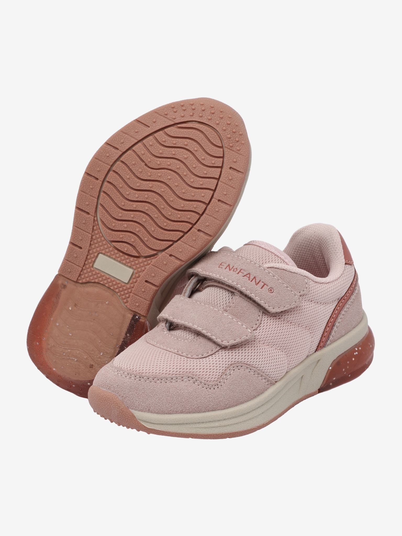 En Fant Sneakers Velcro m. LED lys Sepia Rose - Billede 3