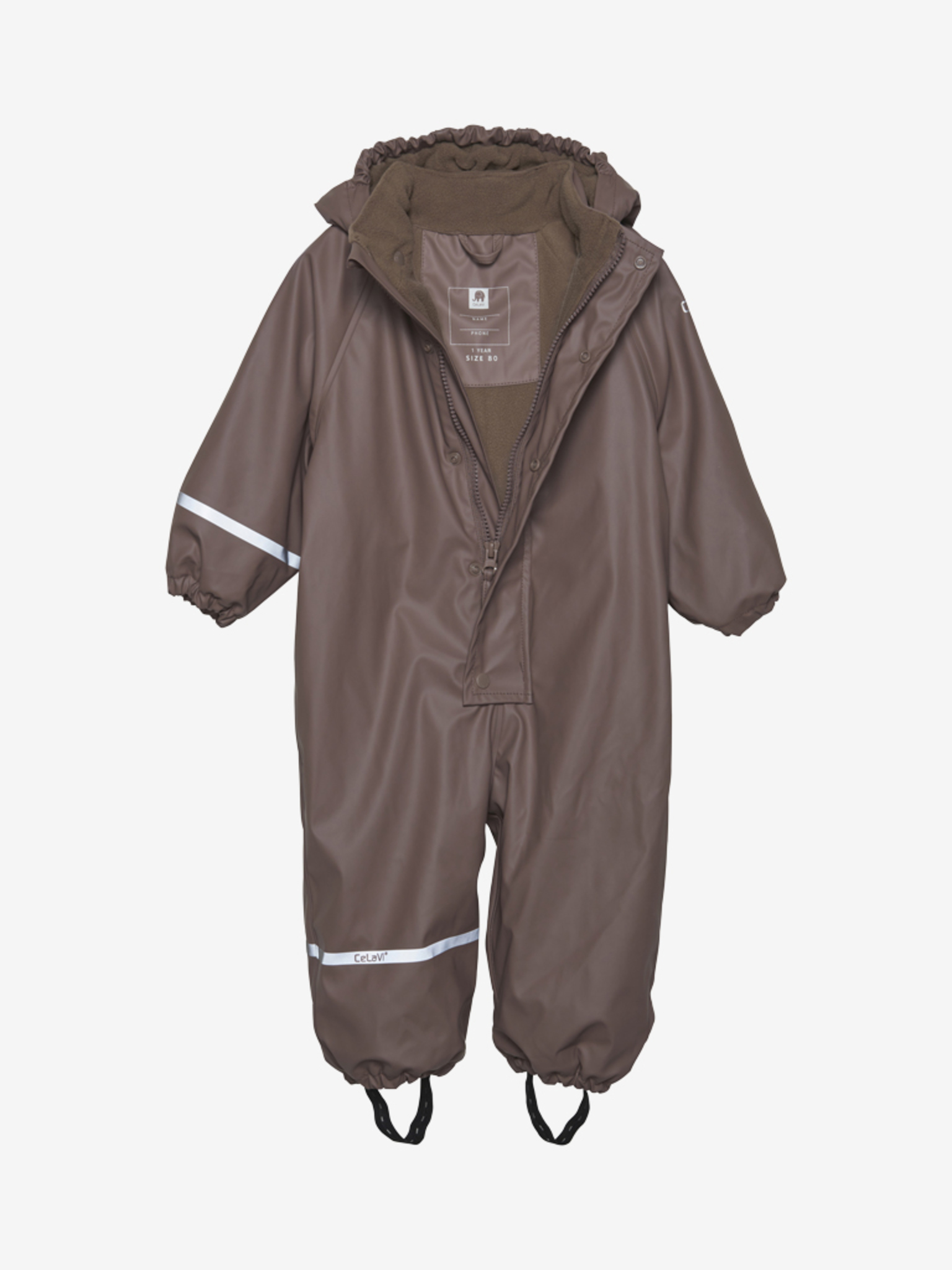 CeLaVi Regndragt med Fleece Coffee Quartz - Billede 3