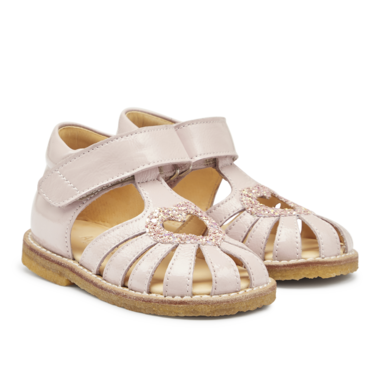 Angulus Sandal Begynder Hjertesandal Glitter Pale Rose