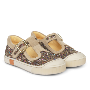 Angulus Tullesko med spænde Multi Glitter/Sand