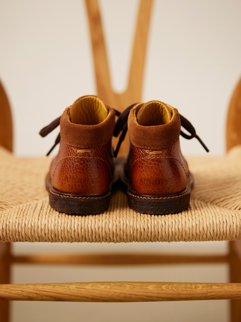 Angulus Begynder Snørresko "120 års jubilæums model" med Brogue detaljer Cognac - Billede 5