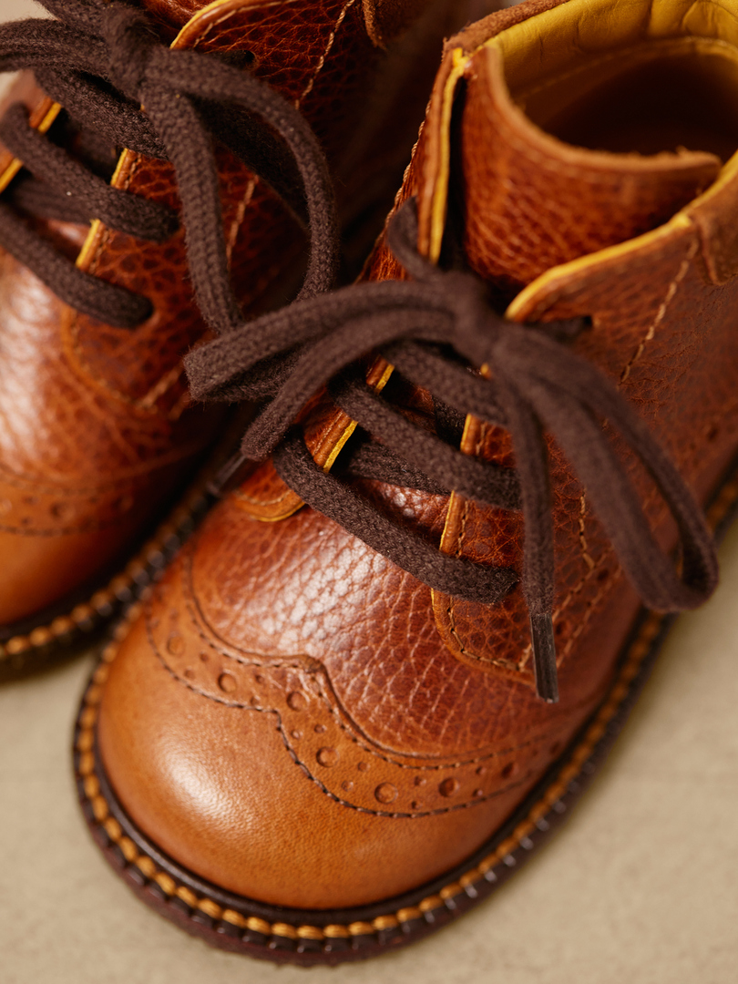 Angulus Begynder Snørresko "120 års jubilæums model" med Brogue detaljer Cognac - Billede 4