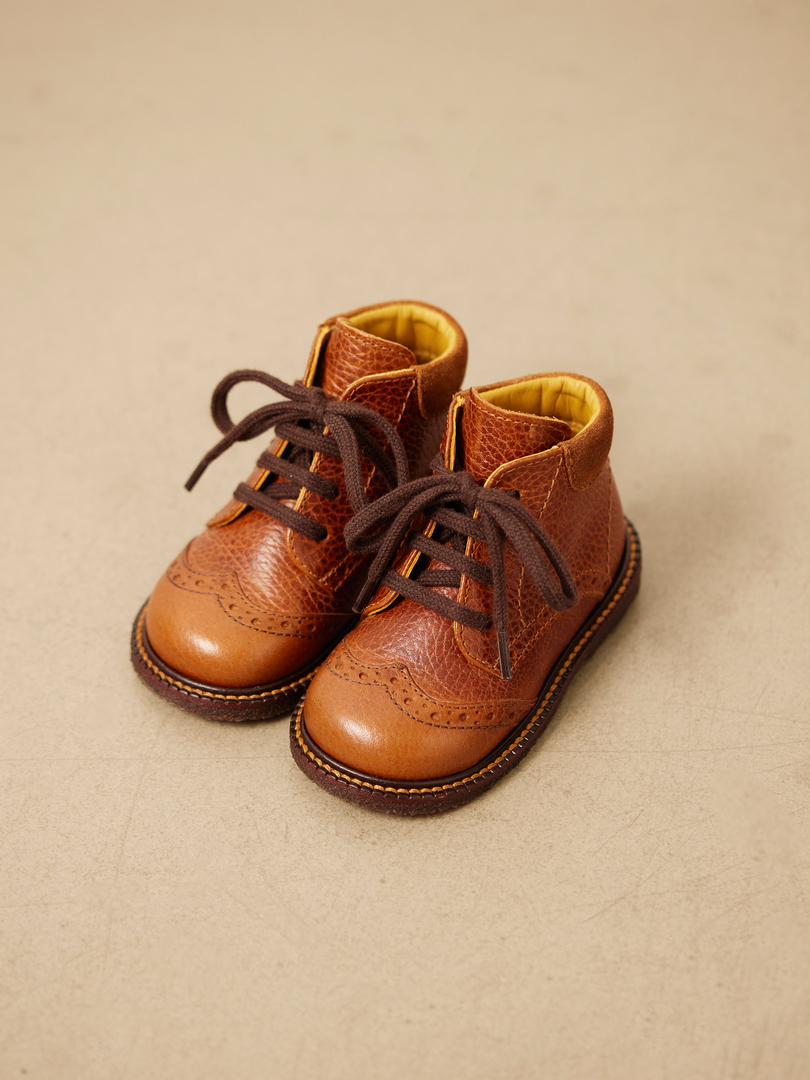 Angulus Begynder Snørresko "120 års jubilæums model" med Brogue detaljer Cognac - Billede 6