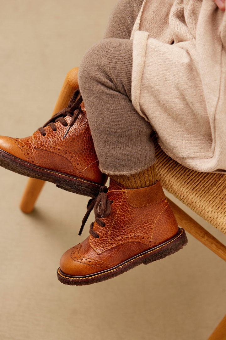 Angulus Begynder Snørresko "120 års jubilæums model" med Brogue detaljer Cognac - Billede 7