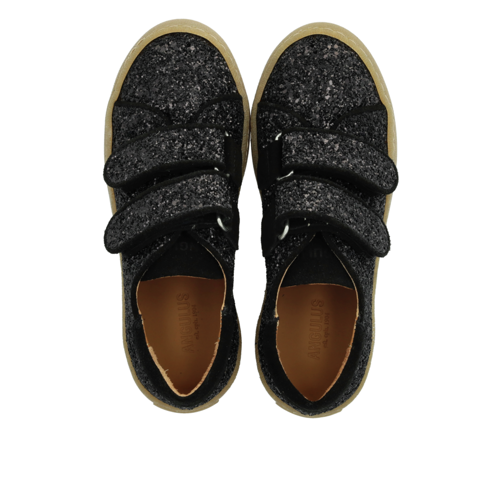 Angulus Sneaker Glitter Velcro Black - Billede 2