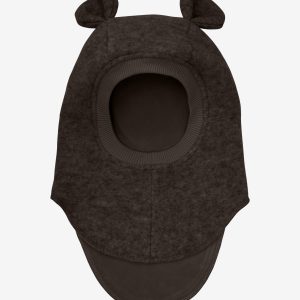 HUTTEliHUT Elefanthue Uld Balaclava Ears Dark Brown Melange