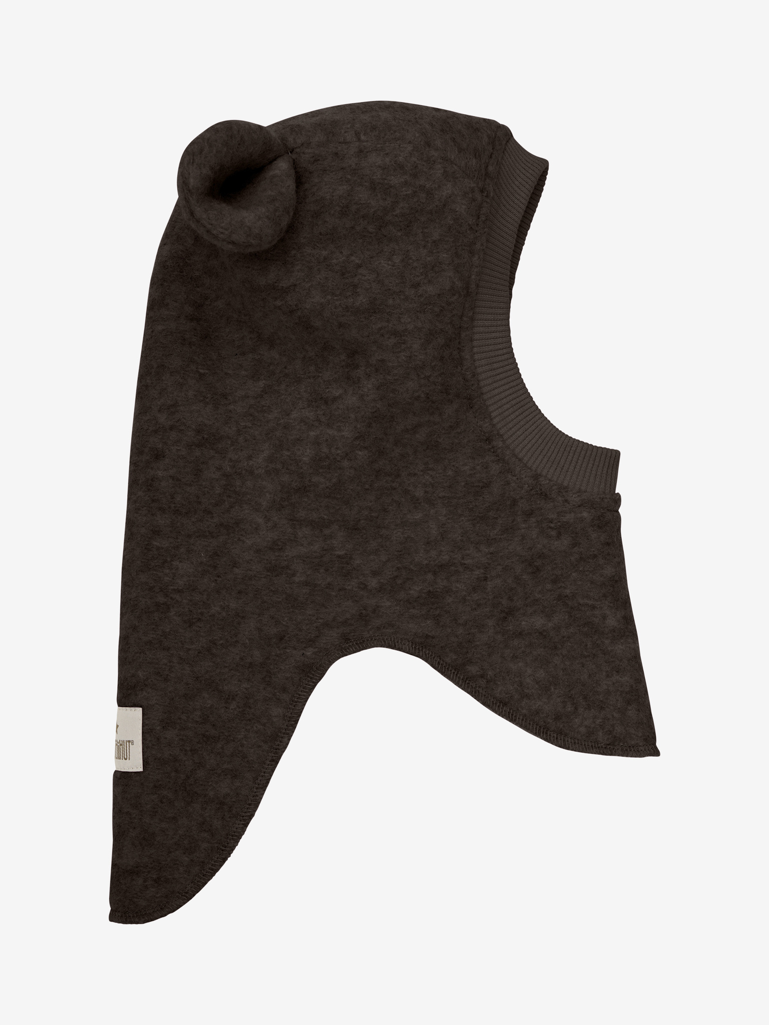 HUTTEliHUT Elefanthue Uld Balaclava Ears Dark Brown Melange - Billede 2