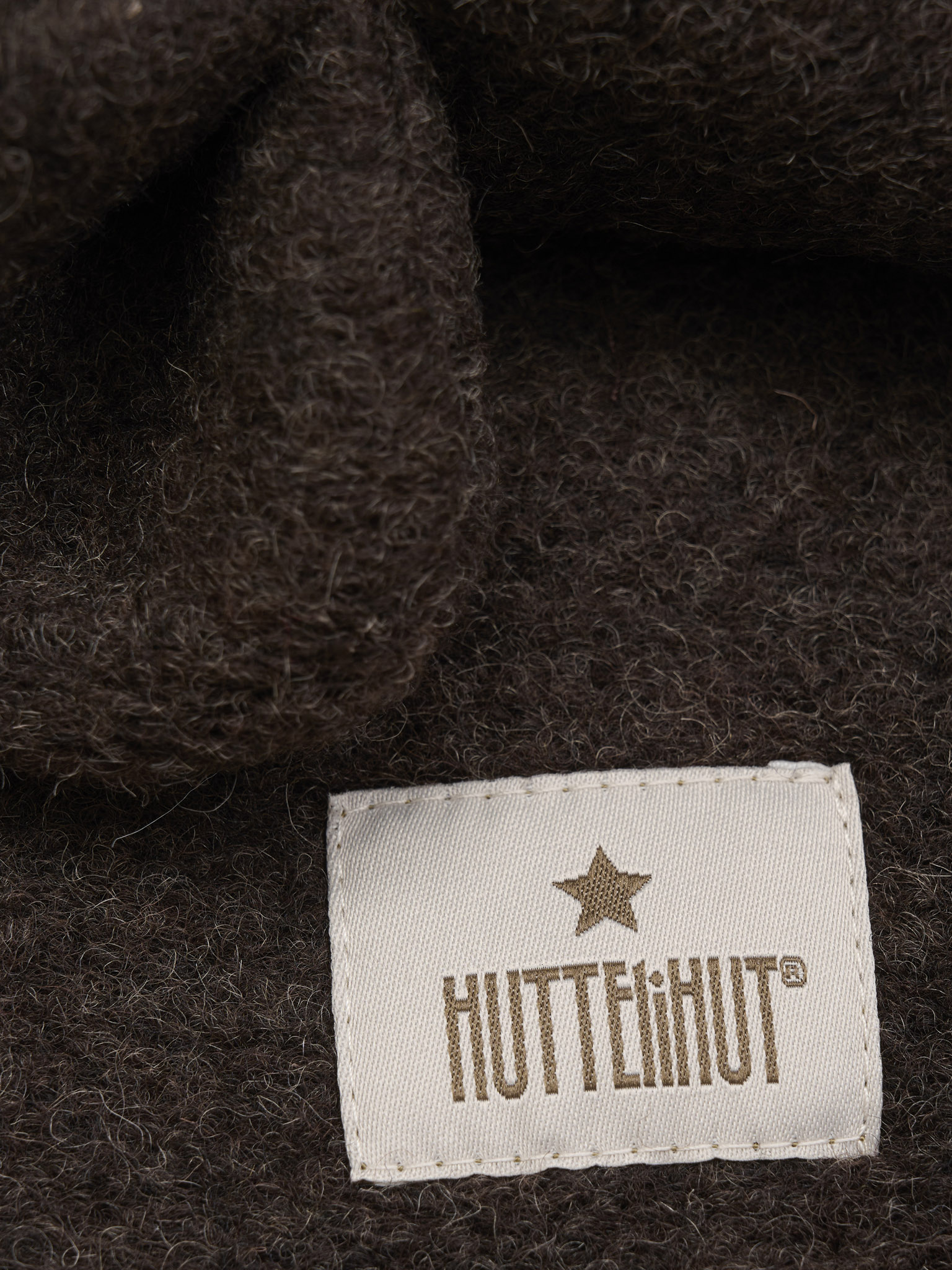 HUTTEliHUT Elefanthue Uld Balaclava Ears Dark Brown Melange - Billede 3