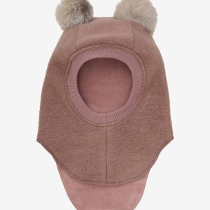 HUTTEliHUT Elefanthue Uld Balaclava Alpaca Pompoms Burlwood