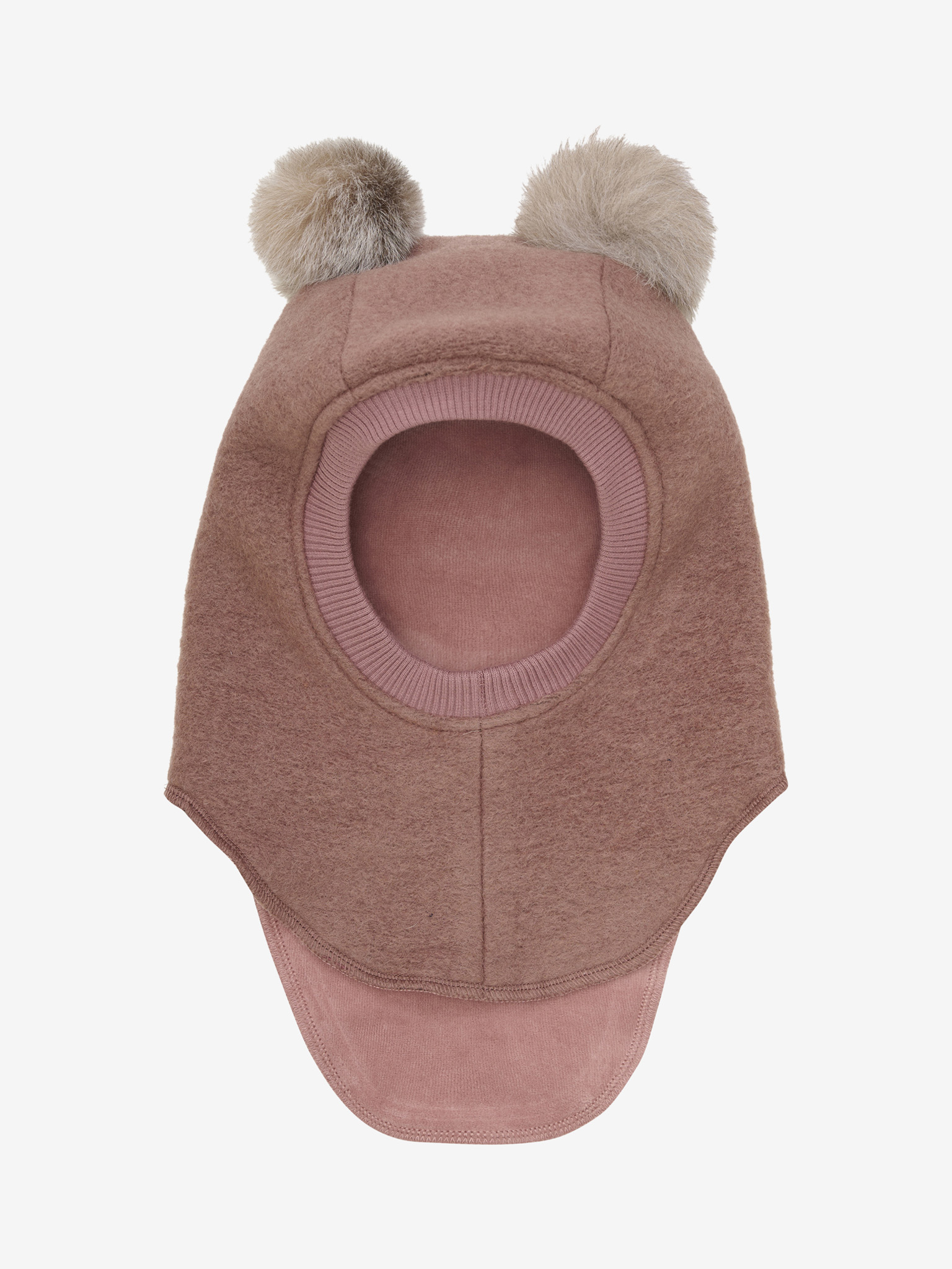 HUTTEliHUT Elefanthue Uld Balaclava Alpaca Pompoms Burlwood