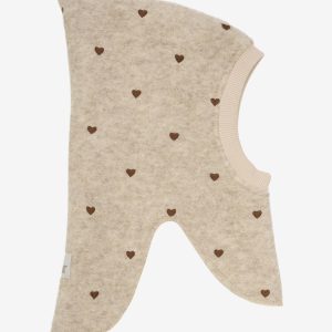 HUTTEliHUT Elefanthue Uld Balaclava Hjerter Sand Melange