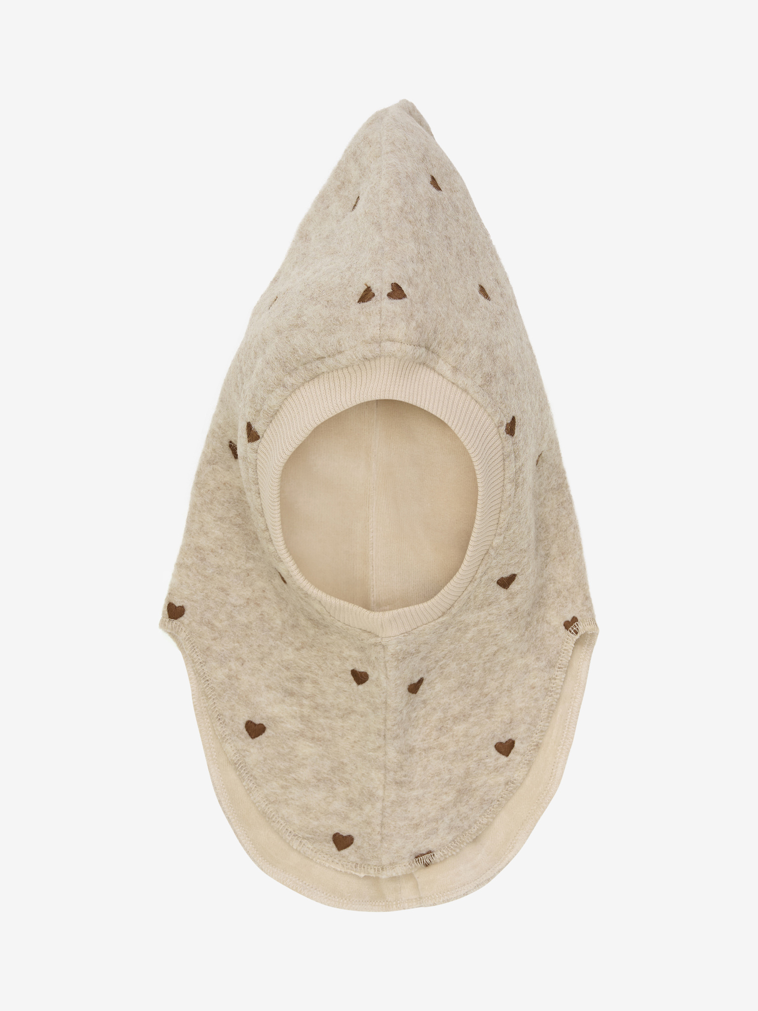 HUTTEliHUT Elefanthue Uld Balaclava Hjerter Sand Melange - Billede 2