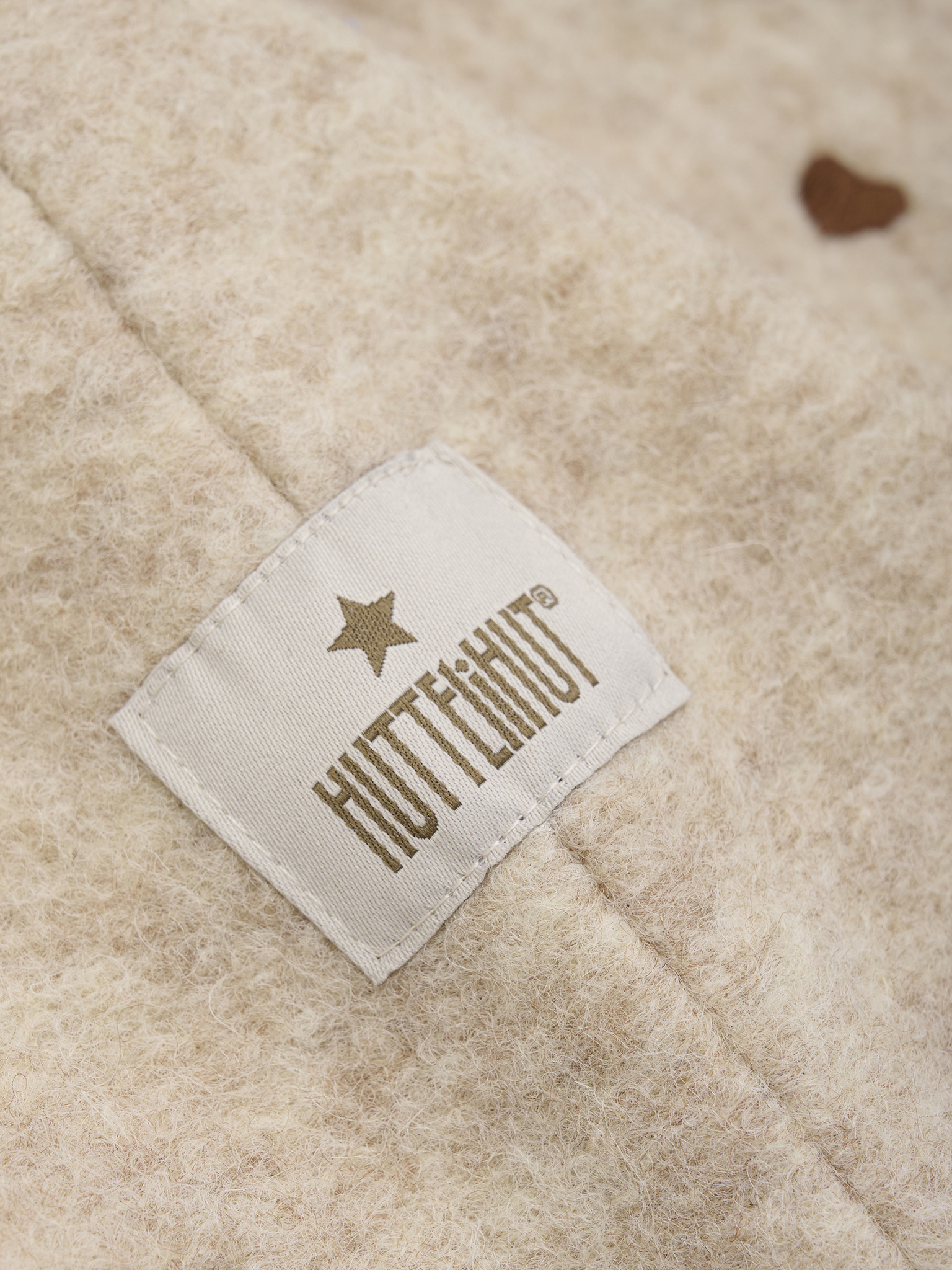 HUTTEliHUT Elefanthue Uld Balaclava Hjerter Sand Melange - Billede 3