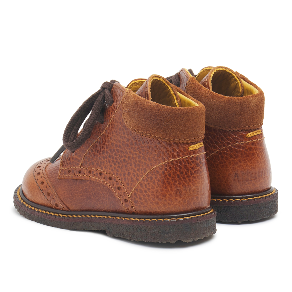 Angulus Begynder Snørresko "120 års jubilæums model" med Brogue detaljer Cognac - Billede 3