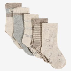 Minymo Sokker 5-pak med mønstre Light Grey Melange