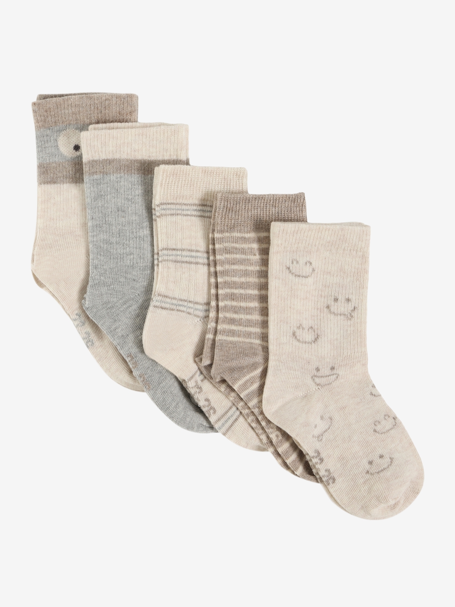 Minymo Sokker 5-pak med mønstre Light Grey Melange