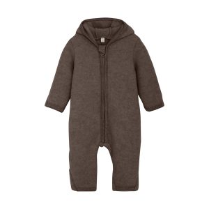HUTTEliHUT køredragt Uld Pram Suit Ears Fleece Brown Melange