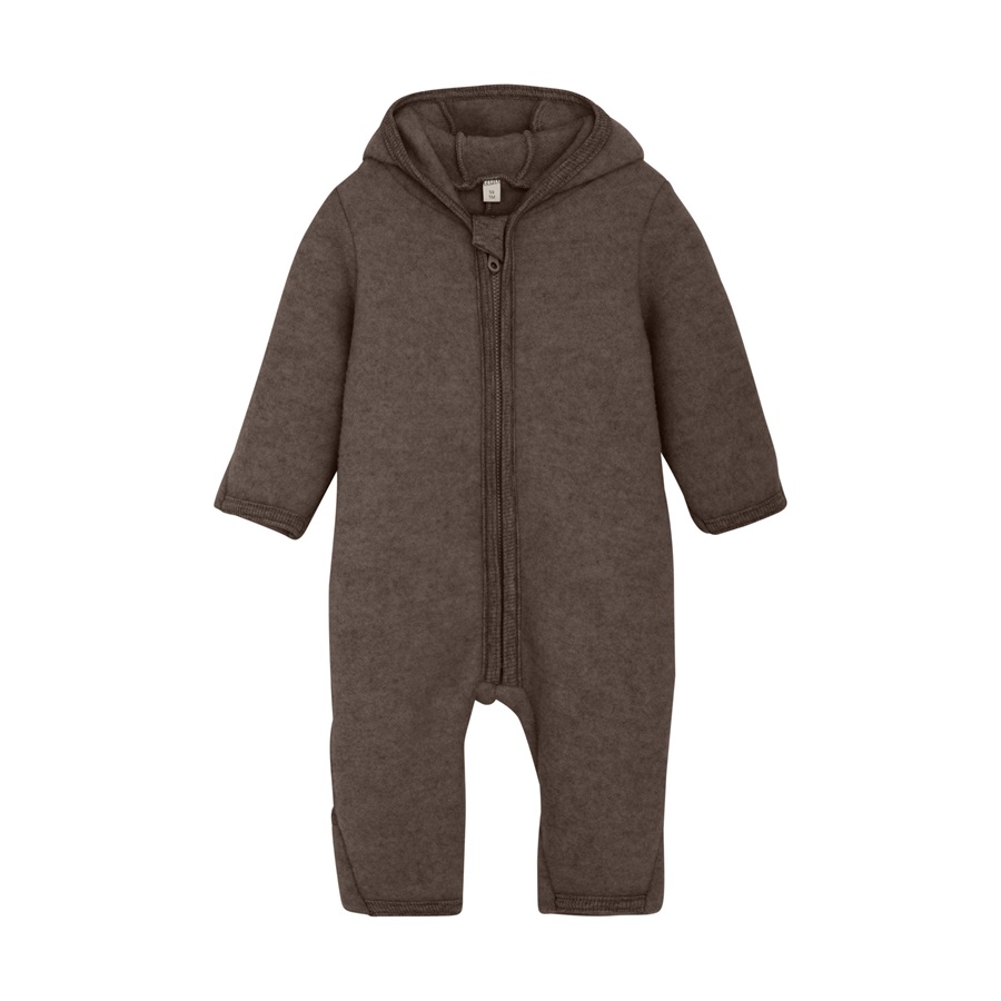 HUTTEliHUT køredragt Uld Pram Suit Ears Fleece Brown Melange