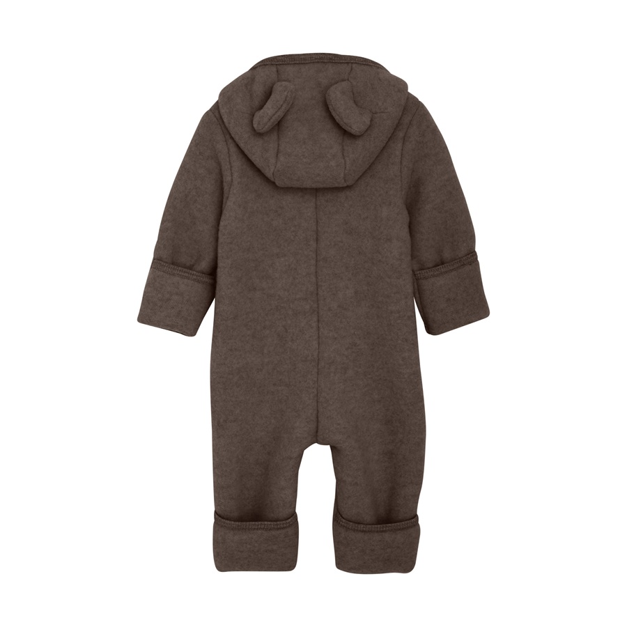 HUTTEliHUT køredragt Uld Pram Suit Ears Fleece Brown Melange - Billede 2
