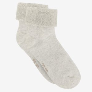 Minymo Sokker 2-pak Cozy Velour Silver Birch Melange